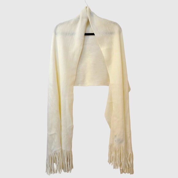 Steve Madden Cream Knit Tuque & Scarf Set | Pom-Pom | Unisex - Picture 4 of 7